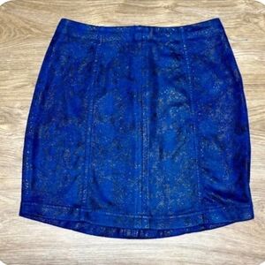 ​Royal Blue Snakeskin Print Mini Skirt - Cobalt Cobalt Python Animal Print Edgy